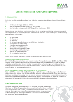 Dokumentation, Aufbewahrungsfristen