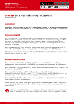 Leitfaden zur E-Mail-Archivierung in Österreich