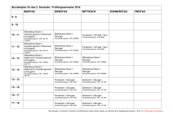 2. Semester / Einführungsstudium