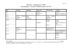 Bachelor - Studiengang UTRM Stundenplan/1. Semester