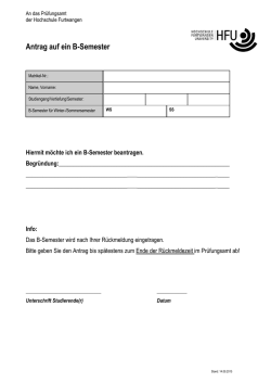 Antrag auf B-Semester - Hochschule Furtwangen