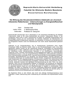 Die Wirkung des Sinusknoteninhibitors Zatebradin am chronisch