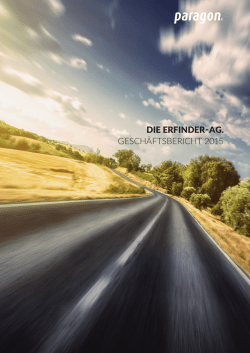 die erfinder ag. geschäftsbericht 2015