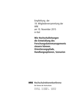 HRK Hochschulrektorenkonferenz Empfehlung der 19