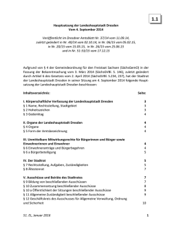 51. EL, Januar 2016 1 Hauptsatzung der Landeshauptstadt Dresden
