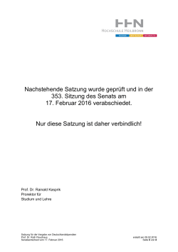 Satzung der Hochschule Heilbronn zur Vergabe von