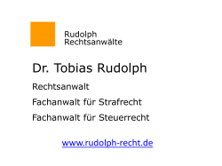 Dr. Tobias Rudolph lawyer