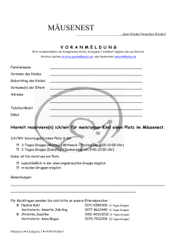 Anmeldeformular 2016 - Evangelische Kirchengemeinde Roßdorf