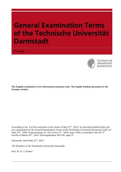 General Examination Terms of the Technische Universität Darmstadt