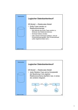 Logischer Datenbankentwurf Logischer