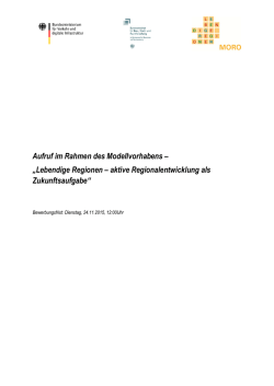 Aufruf im Rahmen des Modellvorhabens – „Lebendige Regionen