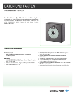 [German] Daten und Fakten: Schallkalibrator Typ 4231 (BP