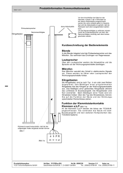 Produktinformation Kommunikationssäule - tcs