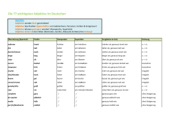 Die 77 wichtigsten Adjektive im Deutschen