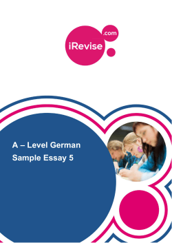A – Level German Sample Essay 5