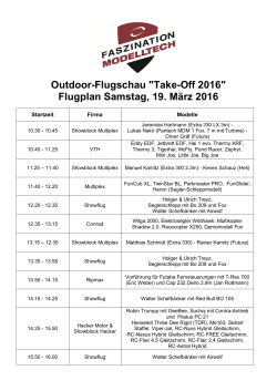 Zeitplan Flugschau Take-Off 2016