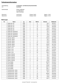 Teilnehmerinformation - GSV