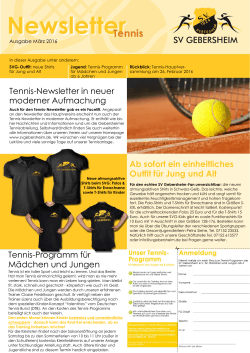 Newsletter 2016 - Tennisabteilung SV Gebersheim eV 1924