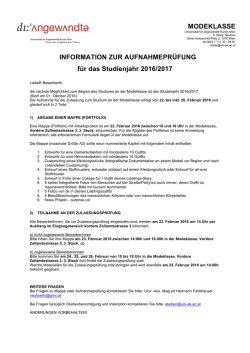 Information f&uuml;r BewerberInnen - Universit&auml;t f&uuml;r angewandte Kunst