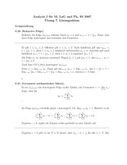 Analysis I für M, LaG und Ph, SS 2007 ¨Ubung 7, Lösungsskizze