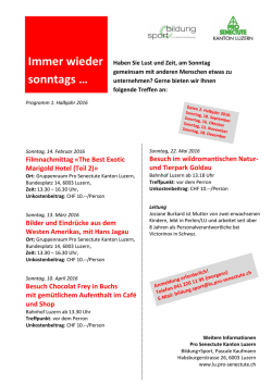 Immer wieder sonntags Teil1-2016 - bei Pro Senectute Kanton Luzern