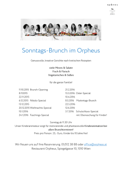 Sonntags—Brunch im Orpheus
