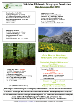 Jede Woche Wandern! Mittwochs und Sonntags! 108 Jahre