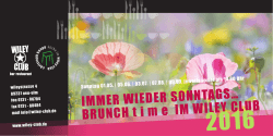 IMMER WIEDER SONNTAGS&hellip; BRUNCH t ime IM WILEY CLUB