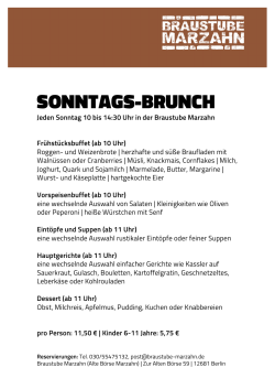 sonntags-brunch - Alte Börse Marzahn