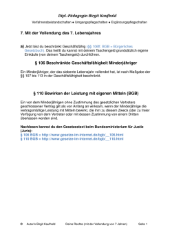 Dipl.-P&auml;dagogin Birgit Kaufhold 7. Mit der Vollendung des 7