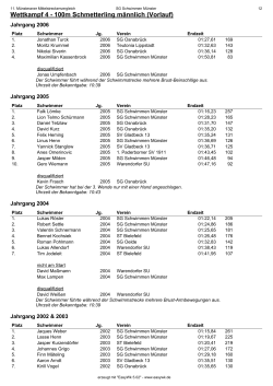 Wettkampf 4 - 100m Schmetterling männlich (Vorlauf)