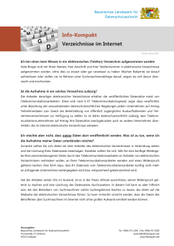 Verzeichnisse im Internet - Das Bayerische Landesamt für
