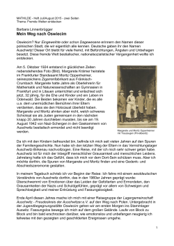Reisebericht Auschwitz - FrauenGeschichtsWerkstatt