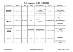 Ferienangebote 08.02.-20.02.2016
