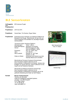 BLE Sensorknoten - Forschung