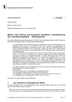 Motion Joël Thüring und Konsorten betreffend „Flexibilisierung der