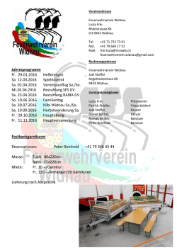 Jahresprogramm Fr. 29.01.2016 Helferessen Sa. 12.03.2016
