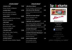 Speisekarte - Speisecafe Maria