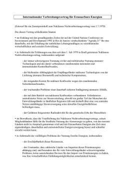 Internationaler Verbreitungsvertrag f&uuml;r Erneuerbare Energien
