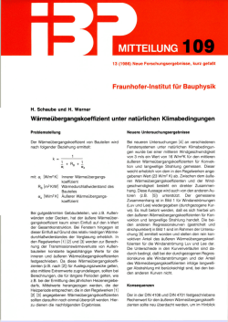 Wärmeübergangskoeffizient unter natürlichen Klimabedingungen