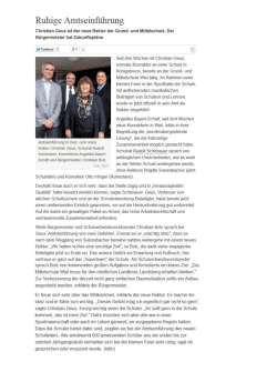 Ruhige Amtseinführung - Grund