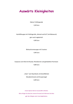 Auswärts Kleinigkeiten