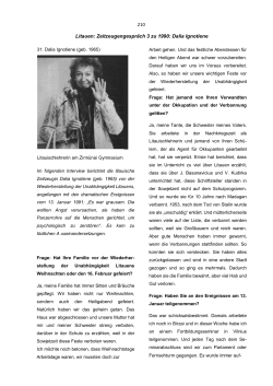 210 Litauen: Zeitzeugengespräch 3 zu 1990: Dalia Ignotiene