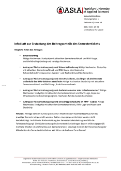 Infoblatt zur Rückerstattung