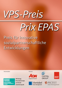VPS-Preis Flyer - Schweizer Personalvorsorge