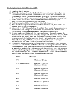 Drehzahlmesser anwenden