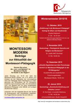 montessori modern - Pädagogische Hochschule Weingarten