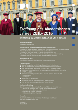 Eröffnung des Akademischen Jahres 2015/2016