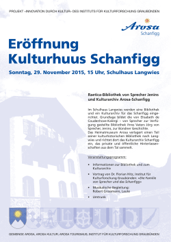 Kulturhuus Schanfigg Eröffnung
