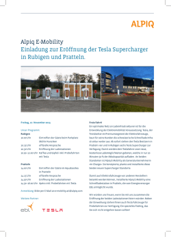 Eröffnung der Tesla Supercharger in Rubigen und Pratteln
